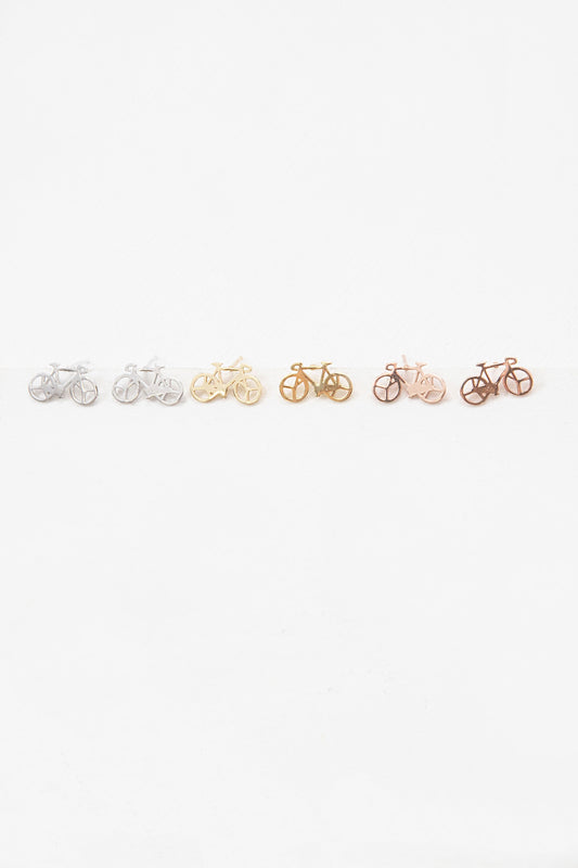 Bicycle Earrings (18K Rose & 24K Gold)