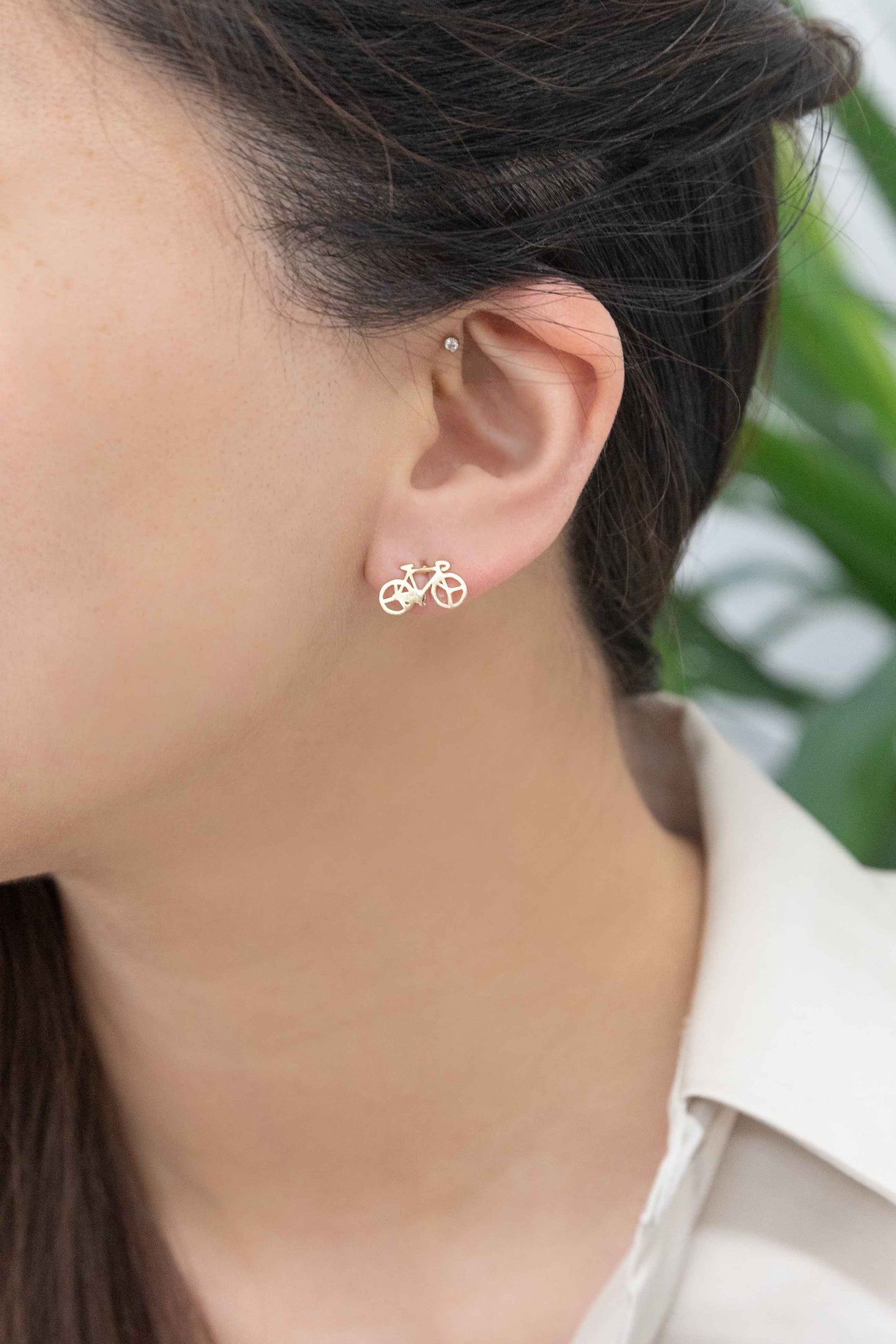 Bicycle Earrings (18K Rose & 24K Gold)