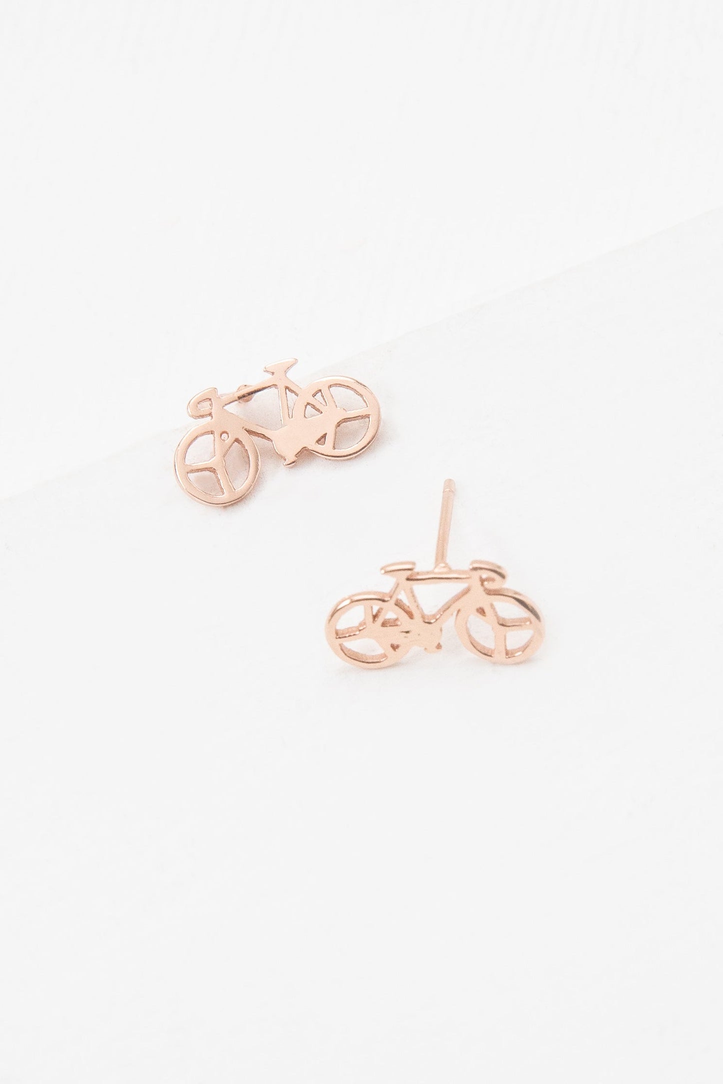 Bicycle Earrings (18K Rose & 24K Gold)