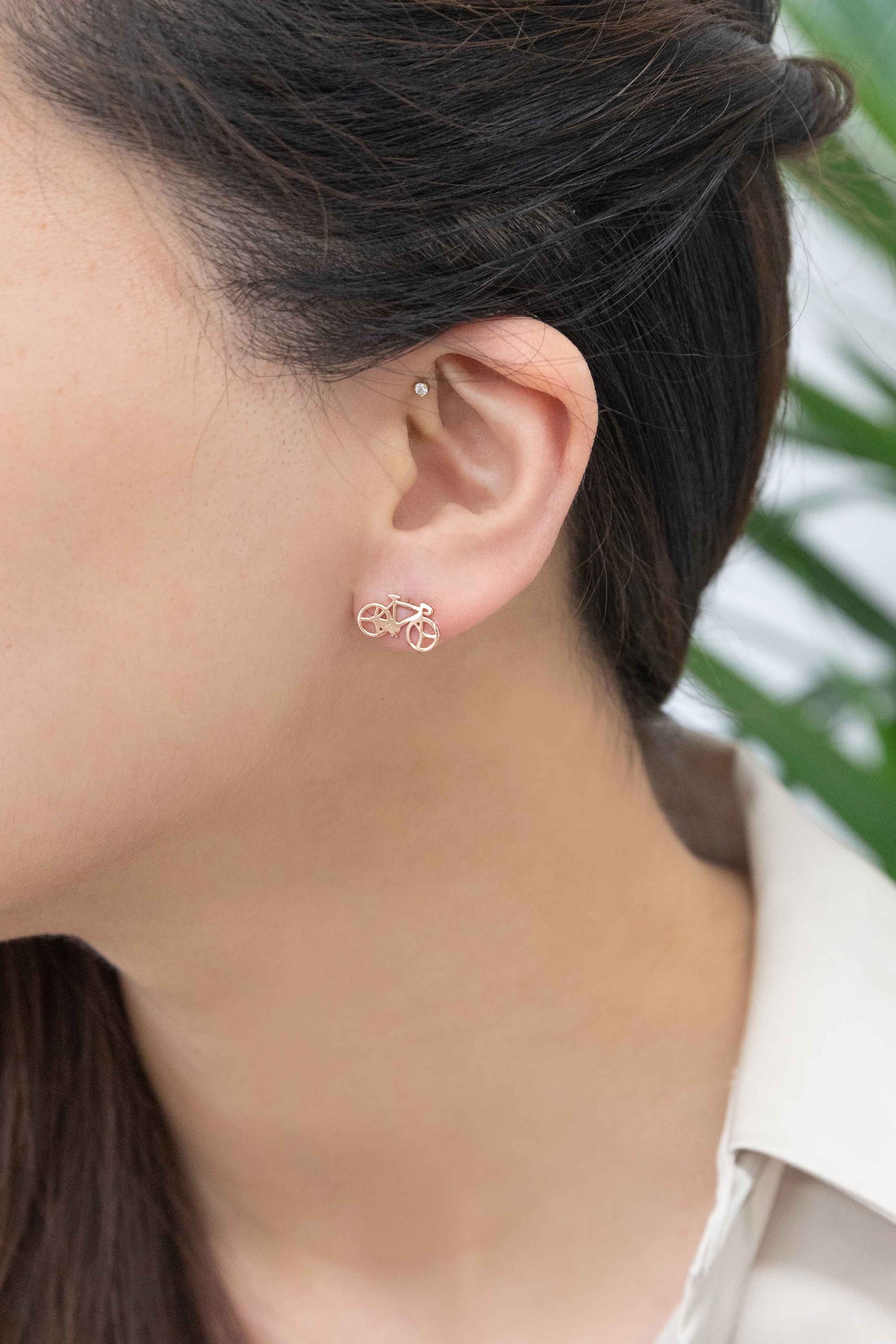 Bicycle Earrings (18K Rose & 24K Gold)