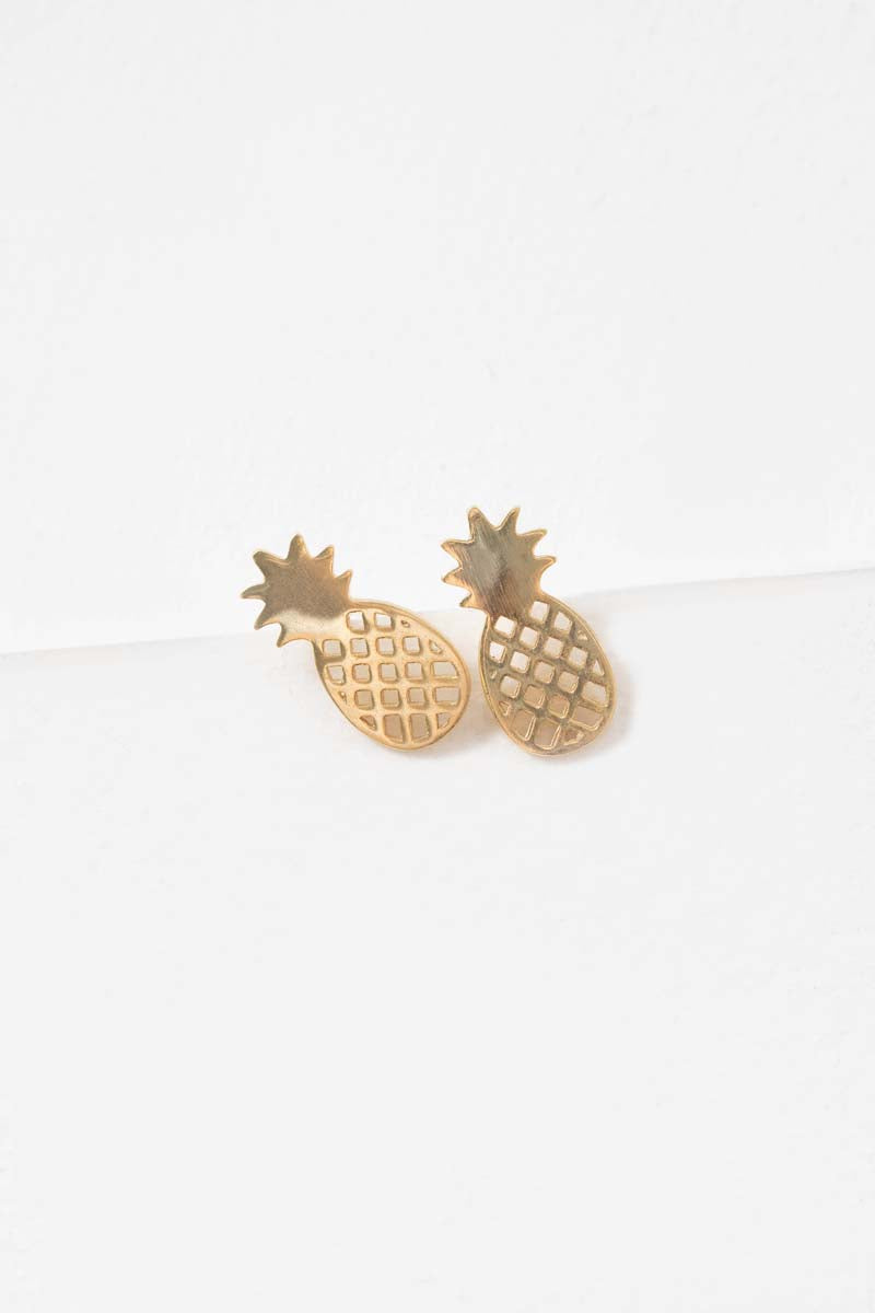 Pineapple Earrings (18K Rose & 24K Gold)