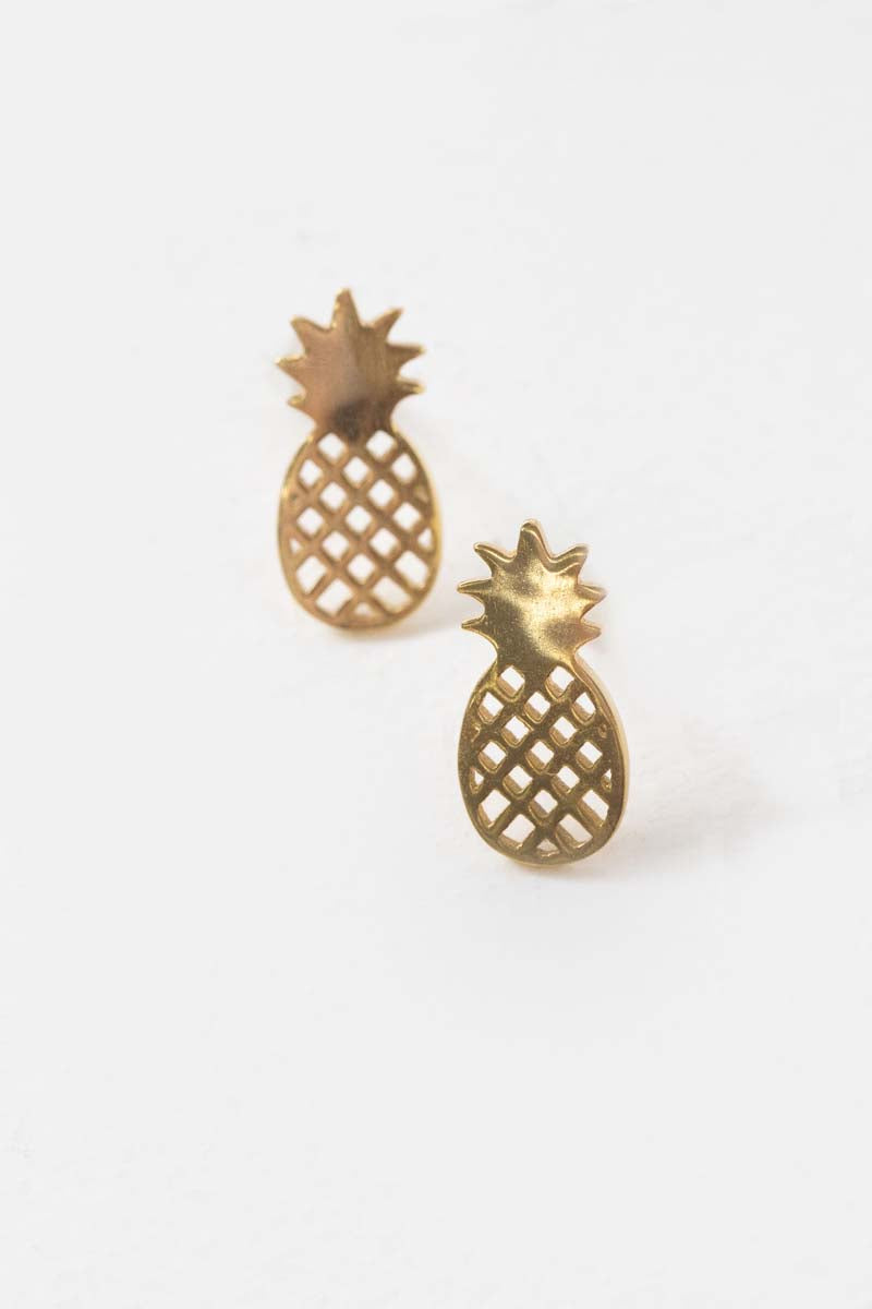 Pineapple Earrings (18K Rose & 24K Gold)