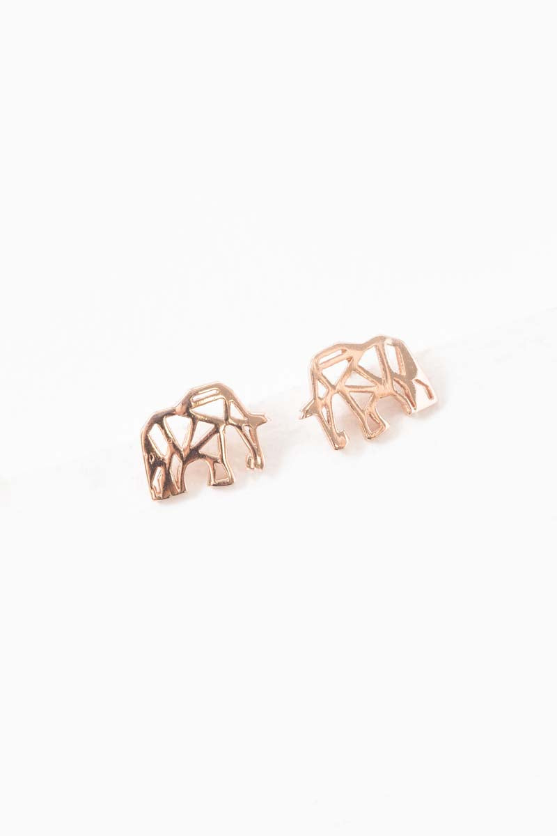 Elephant Earrings (18K Rose & 24K Gold)