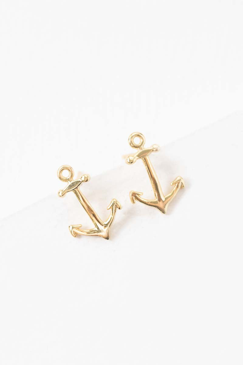 Anchor Earrings (18K Rose & 24K Gold)