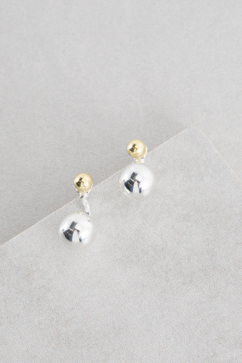 Two-Tone Ear Jacket Earrings (14K)
