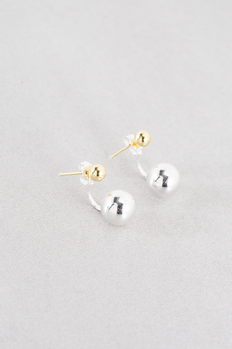 Two-Tone Ear Jacket Earrings (14K)