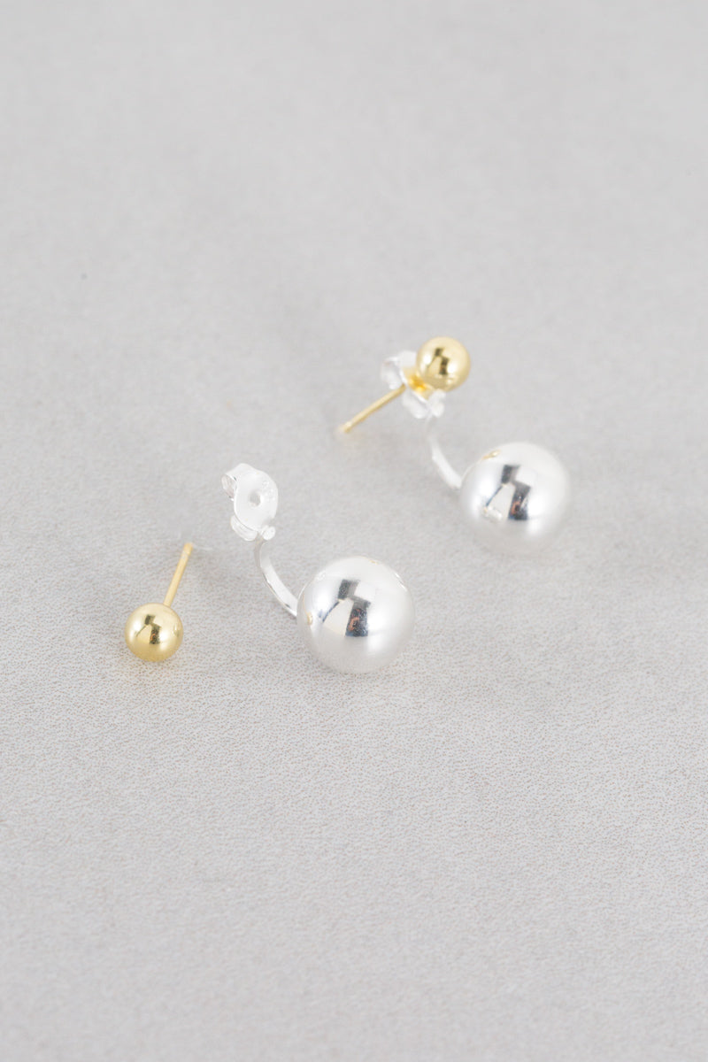 Two-Tone Ear Jacket Earrings (14K)