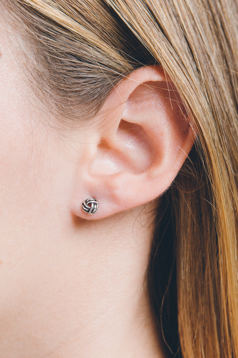 Patina Braid Stud Earrings (sterl.)