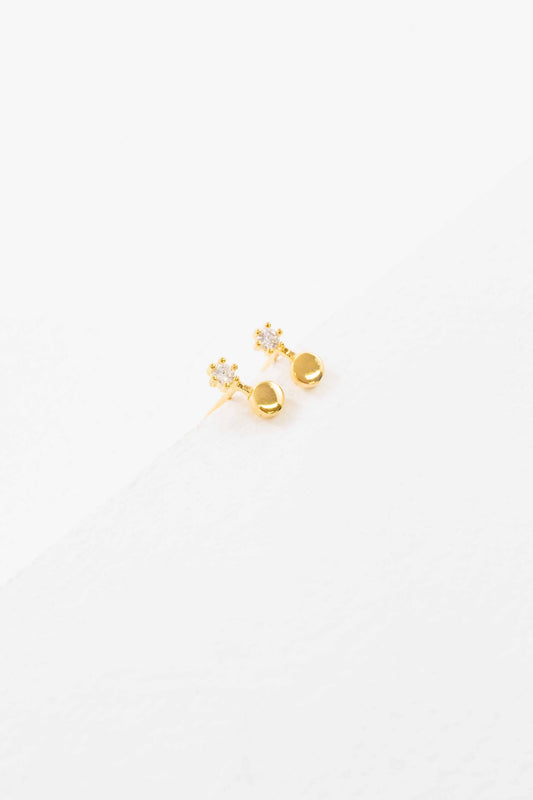 Tiny Duo Dot Earrings | Gold (14K)