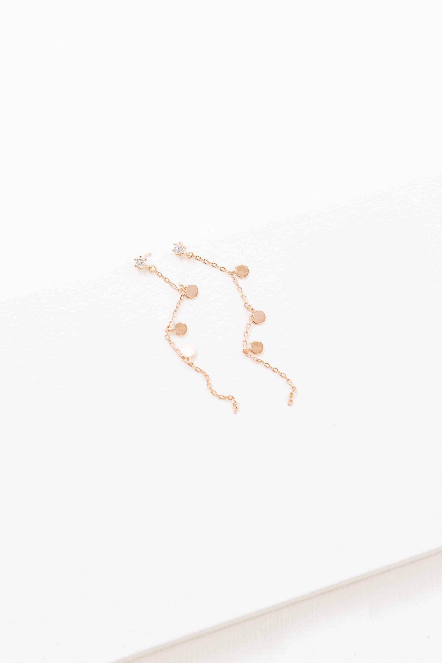 Mini Dot Dangle Earrings | Rose Gold (18K)
