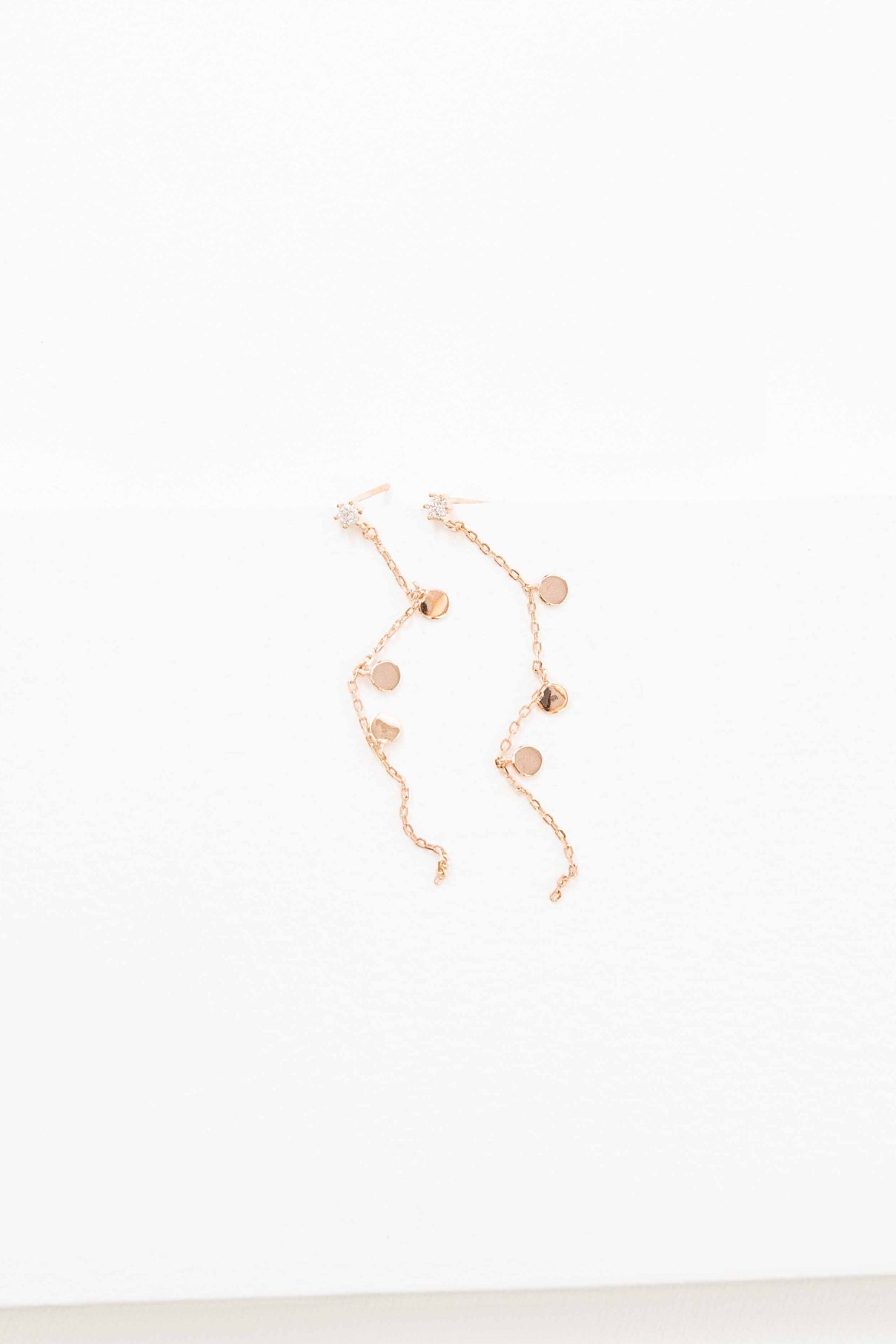 Mini Dot Dangle Earrings | Rose Gold (18K)