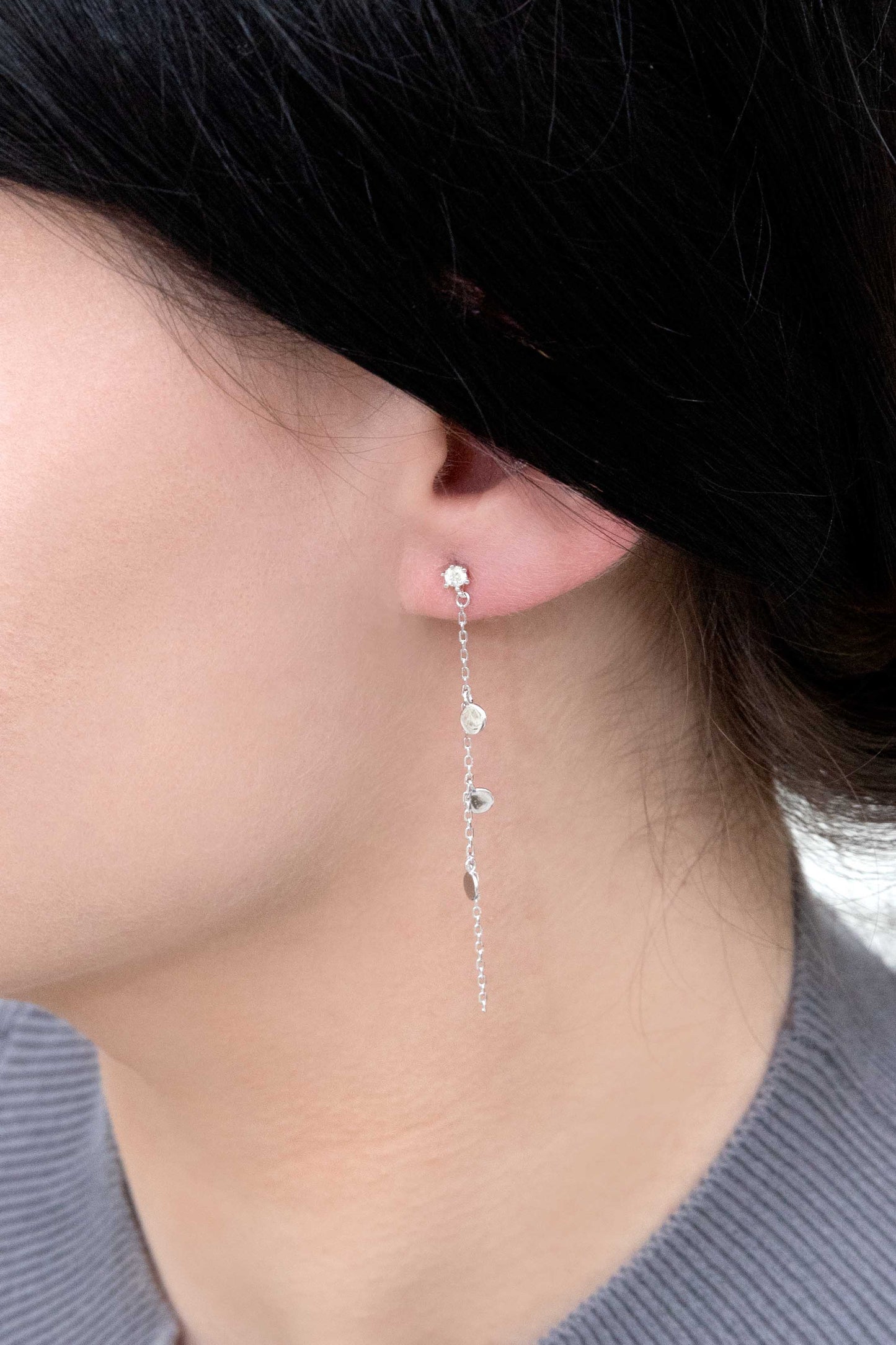 Mini Dot Dangle Earrings | Silver (sterl.)