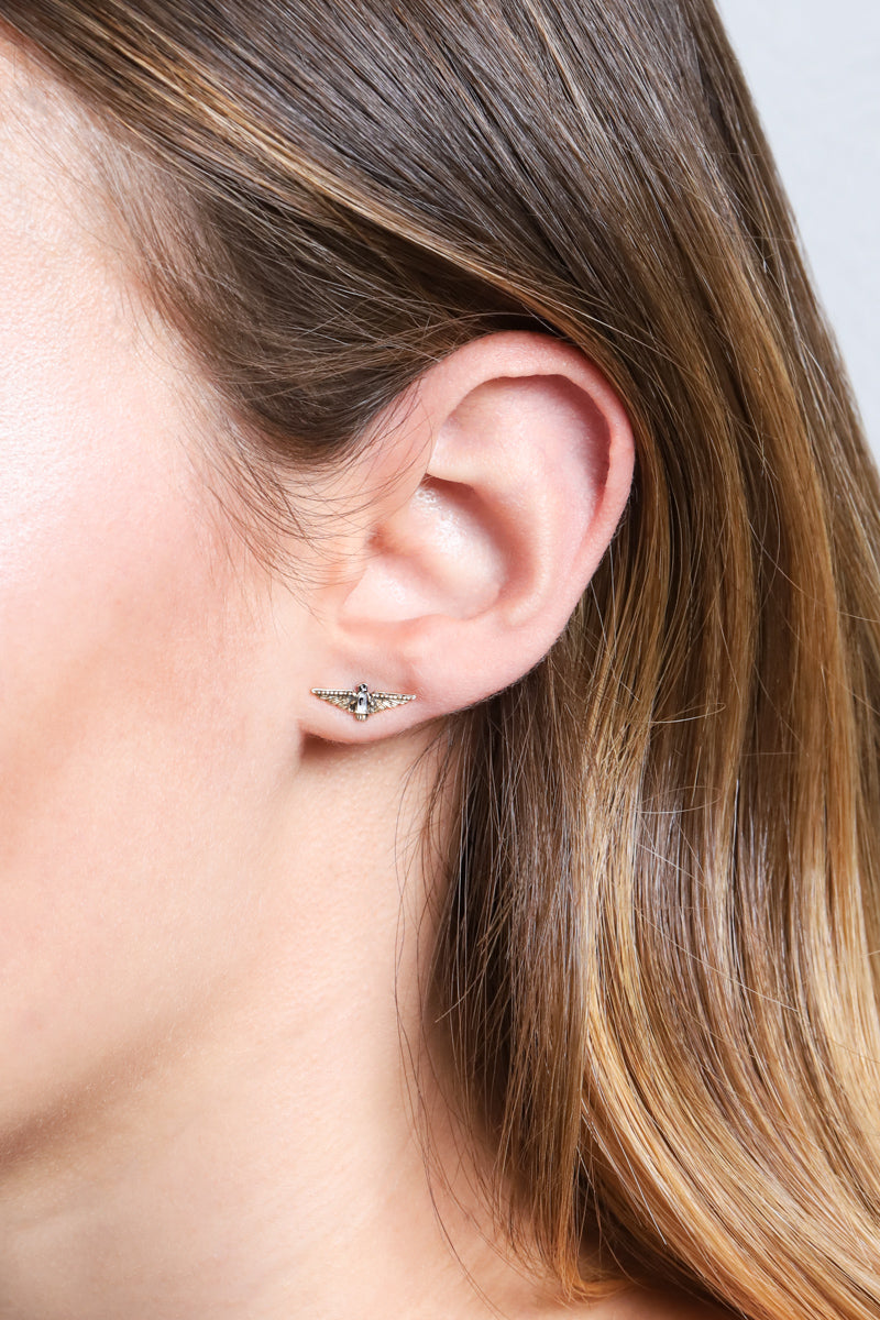 Aztec Spirit Bird Earrings  (14K)