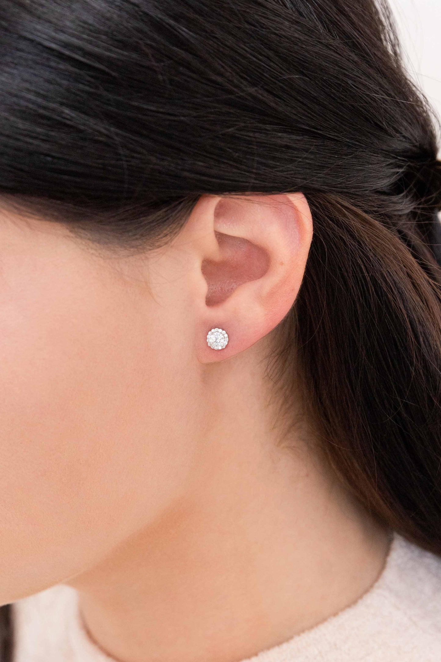 True Affection Halo Stud Earrings (sterl).