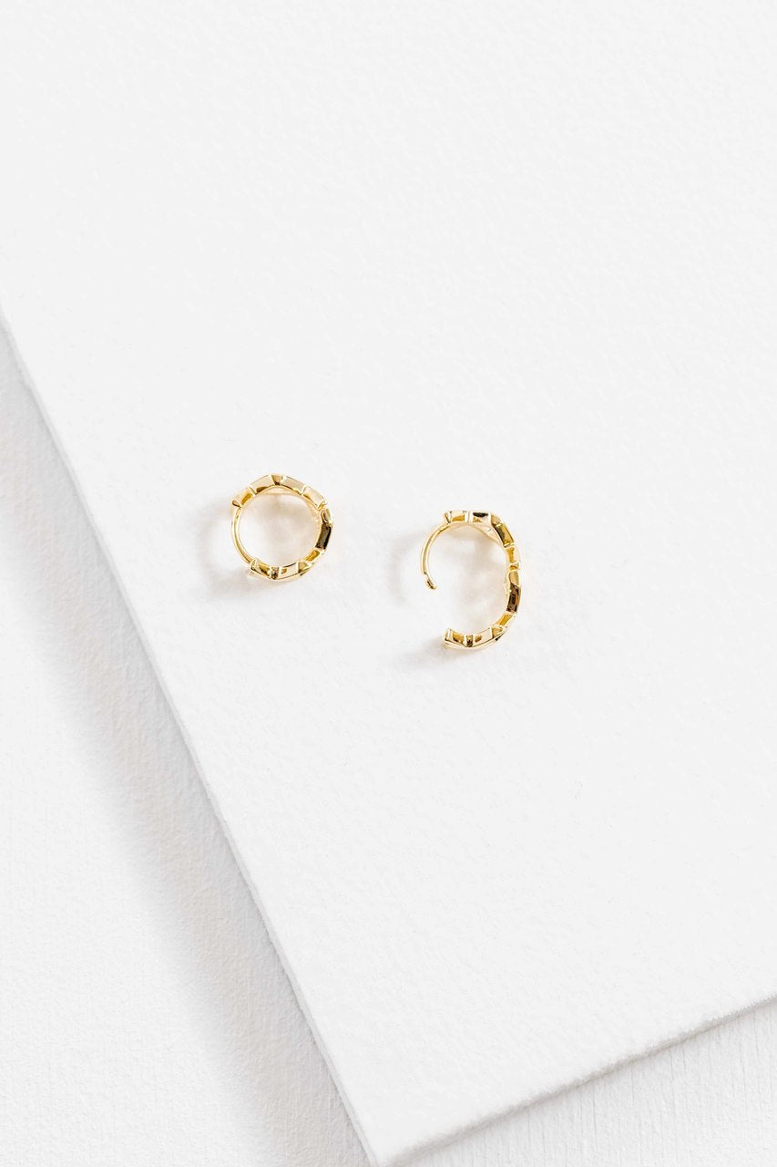 Criss Cross Mini Hoop Earrings (14K)