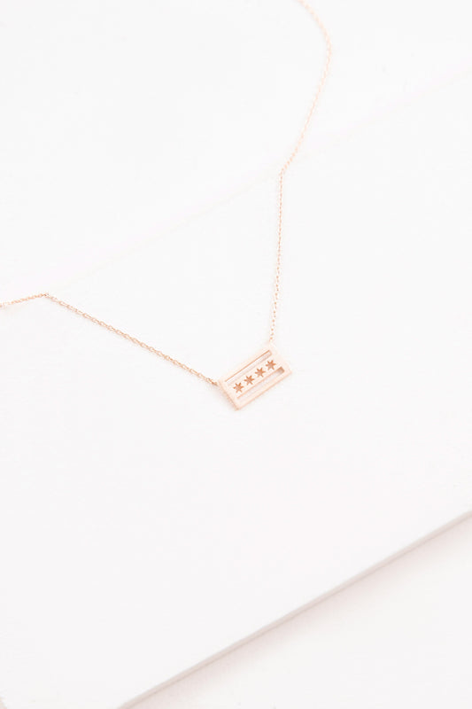 Chicago Flag Necklace