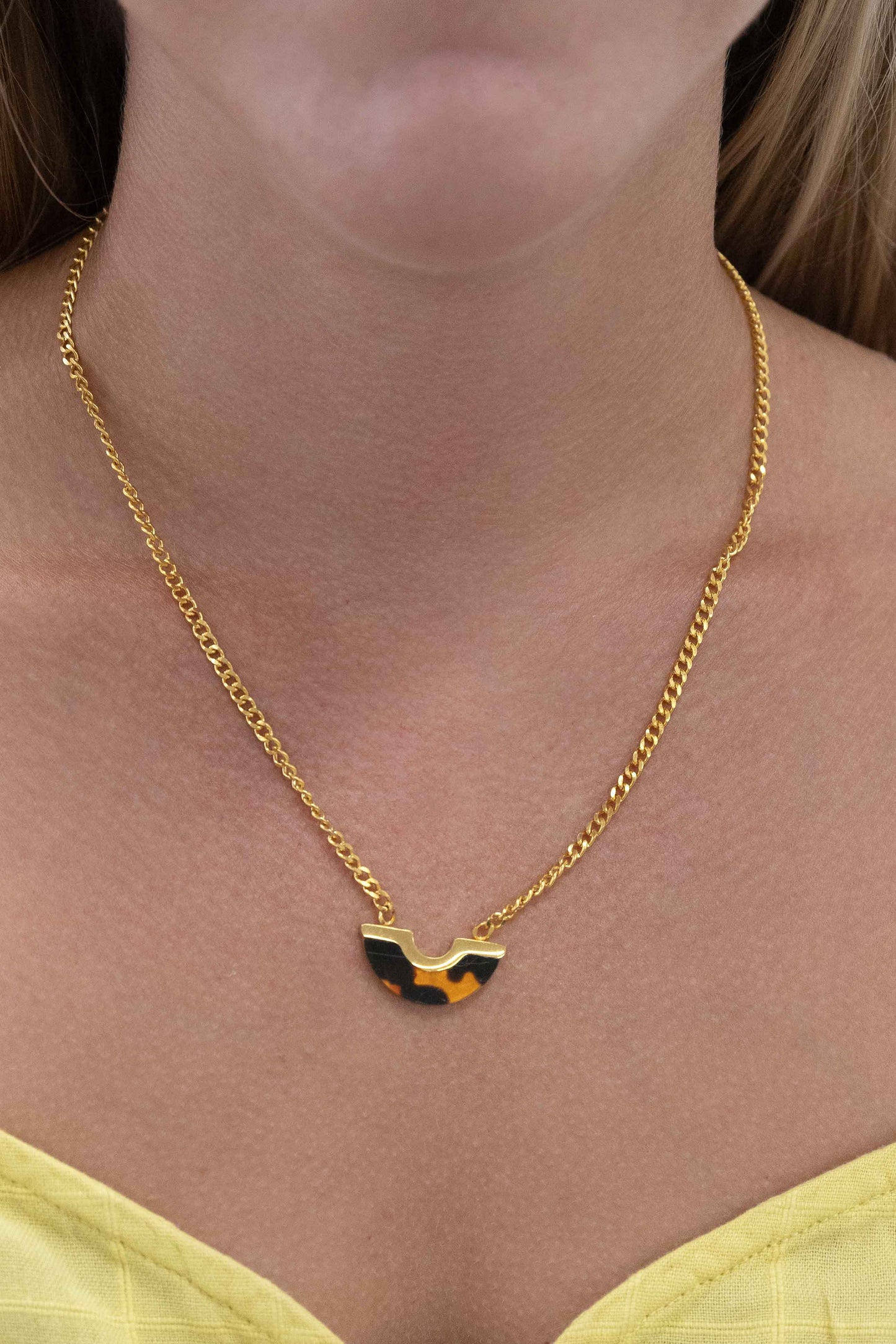 Tortoise Arc Necklace (14K)