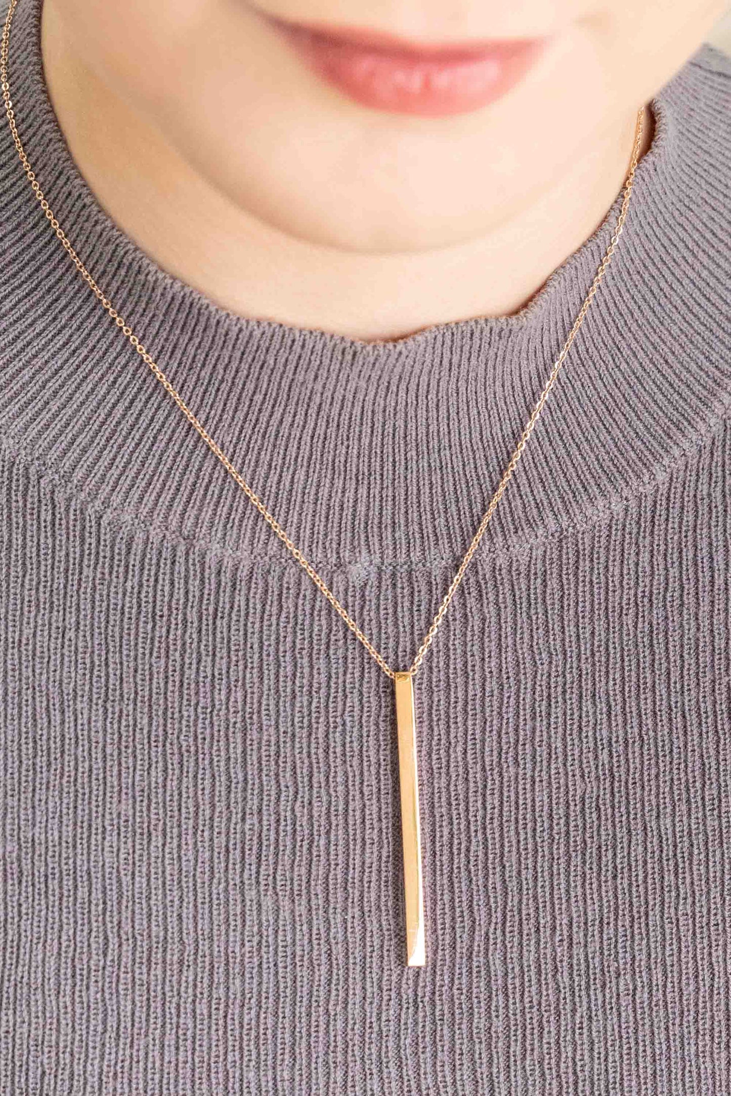 Polished Bar Necklace (14K)
