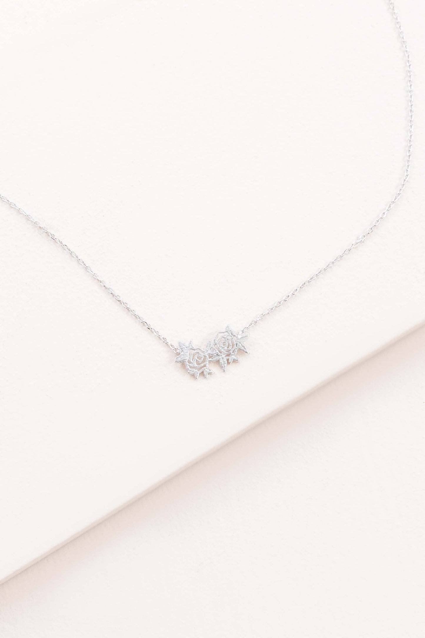 Rose Charm Necklace | Silver