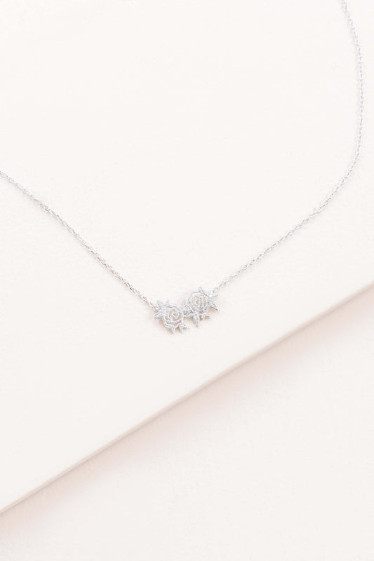 Rose Charm Necklace | Silver