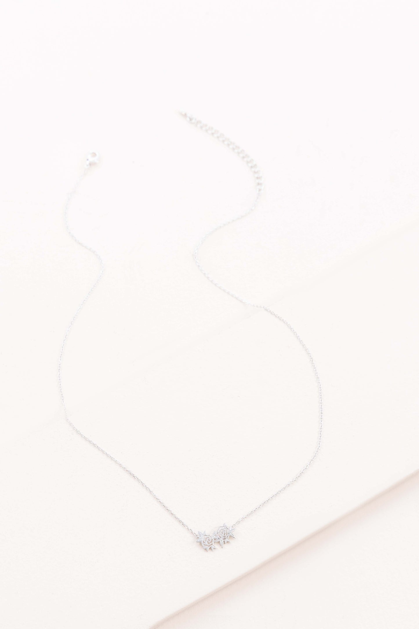 Rose Charm Necklace | Silver