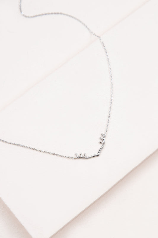 Wide Antler Necklace | Silver