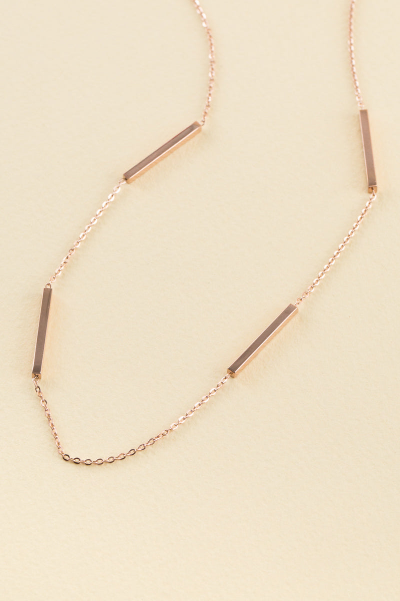 Skip A Beat Necklace | Rose (14K)