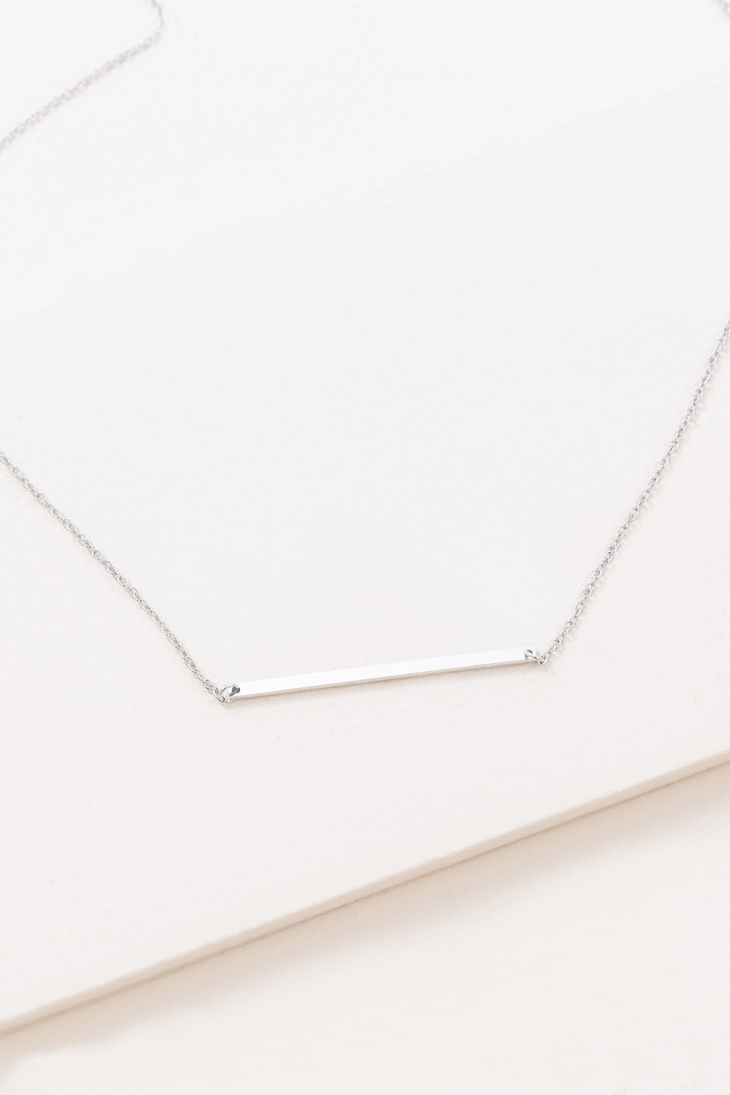 Modern Minimalist Bar Necklace | Silver