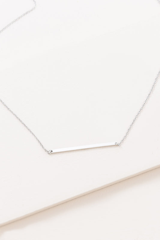 Modern Minimalist Bar Necklace | Silver