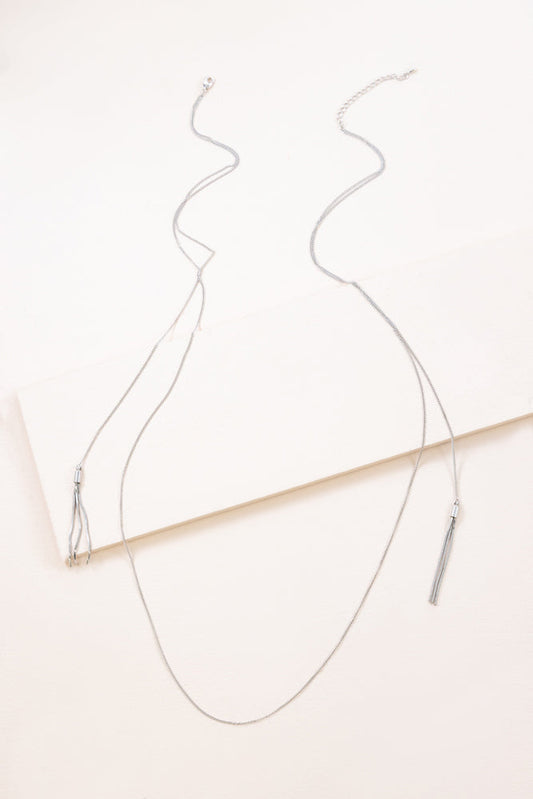 Tsarina Tassel Layered Necklace | Silver