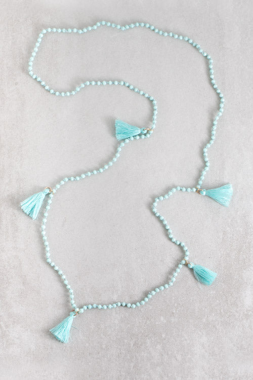 Nayeli Tassel Necklace | Blue