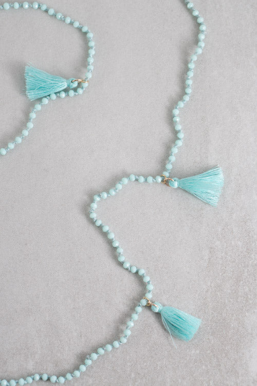 Nayeli Tassel Necklace | Blue
