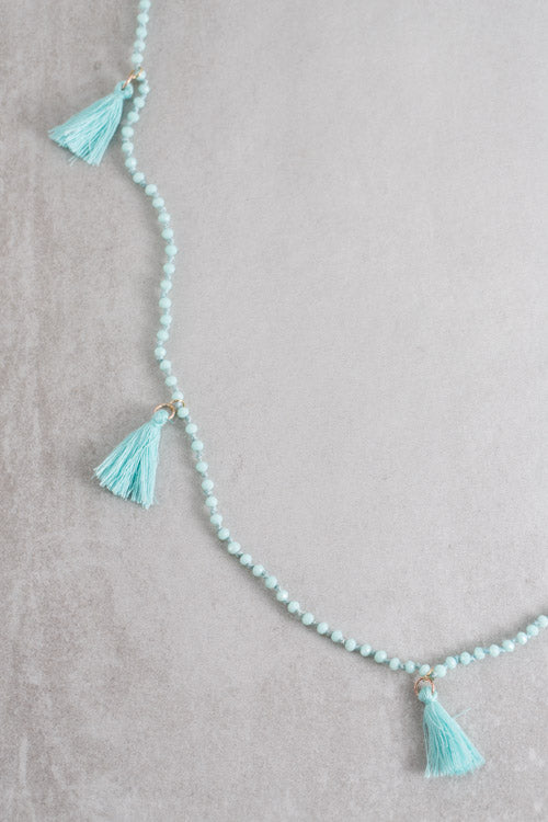 Nayeli Tassel Necklace | Blue