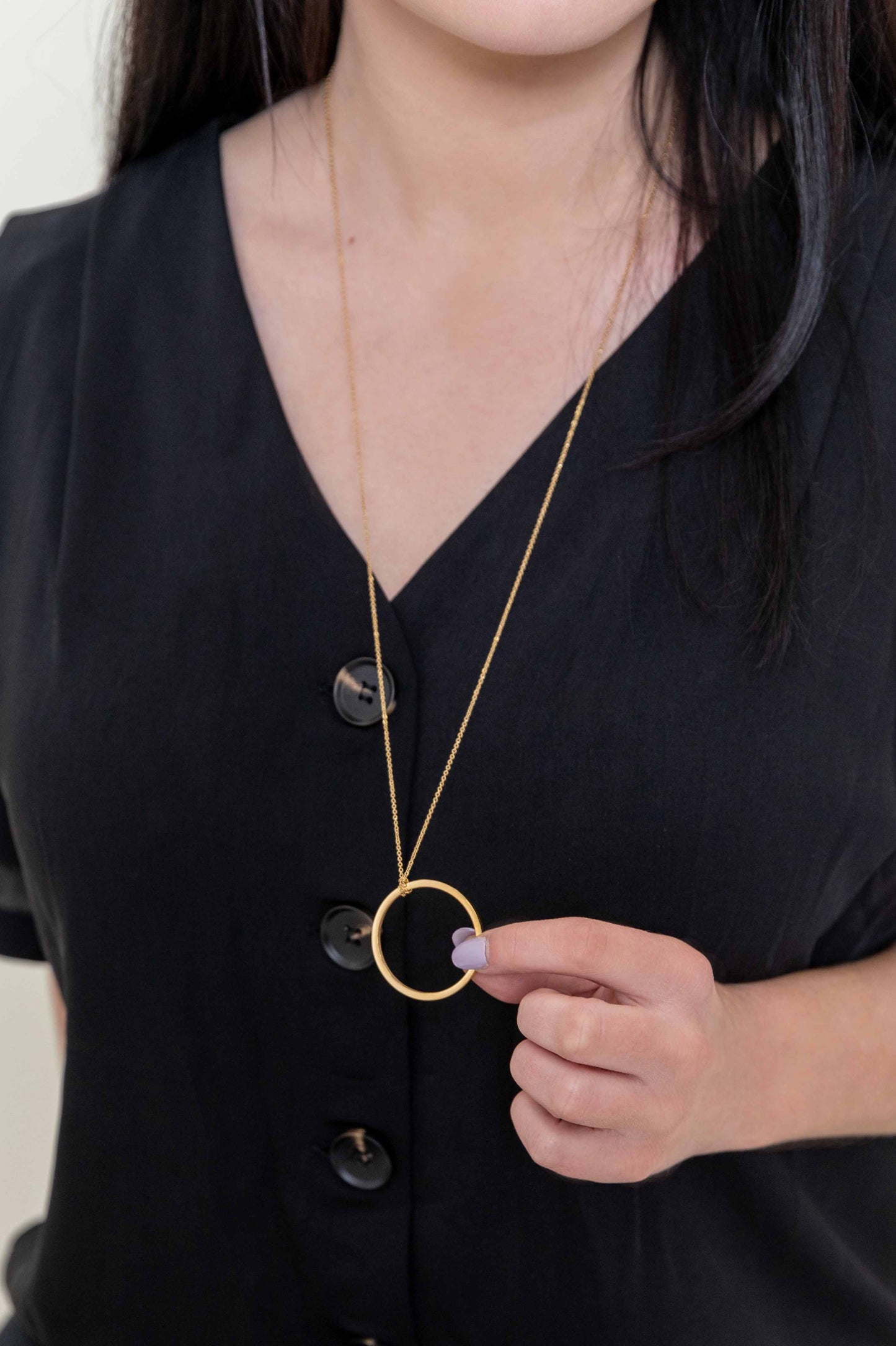 Circling Around Pendant Necklace (14K)