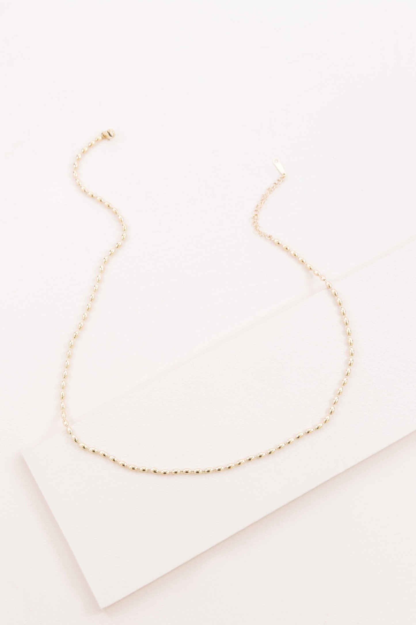 Gold Beaded Chain Necklace