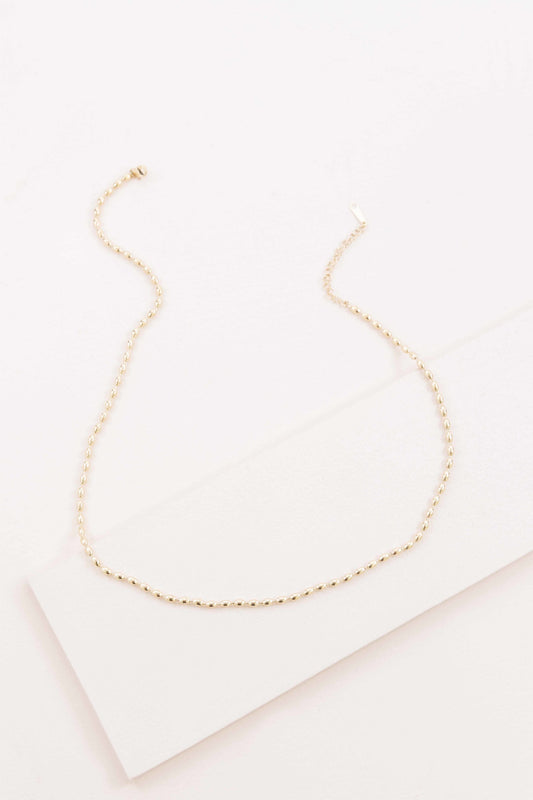 Gold Beaded Chain Necklace