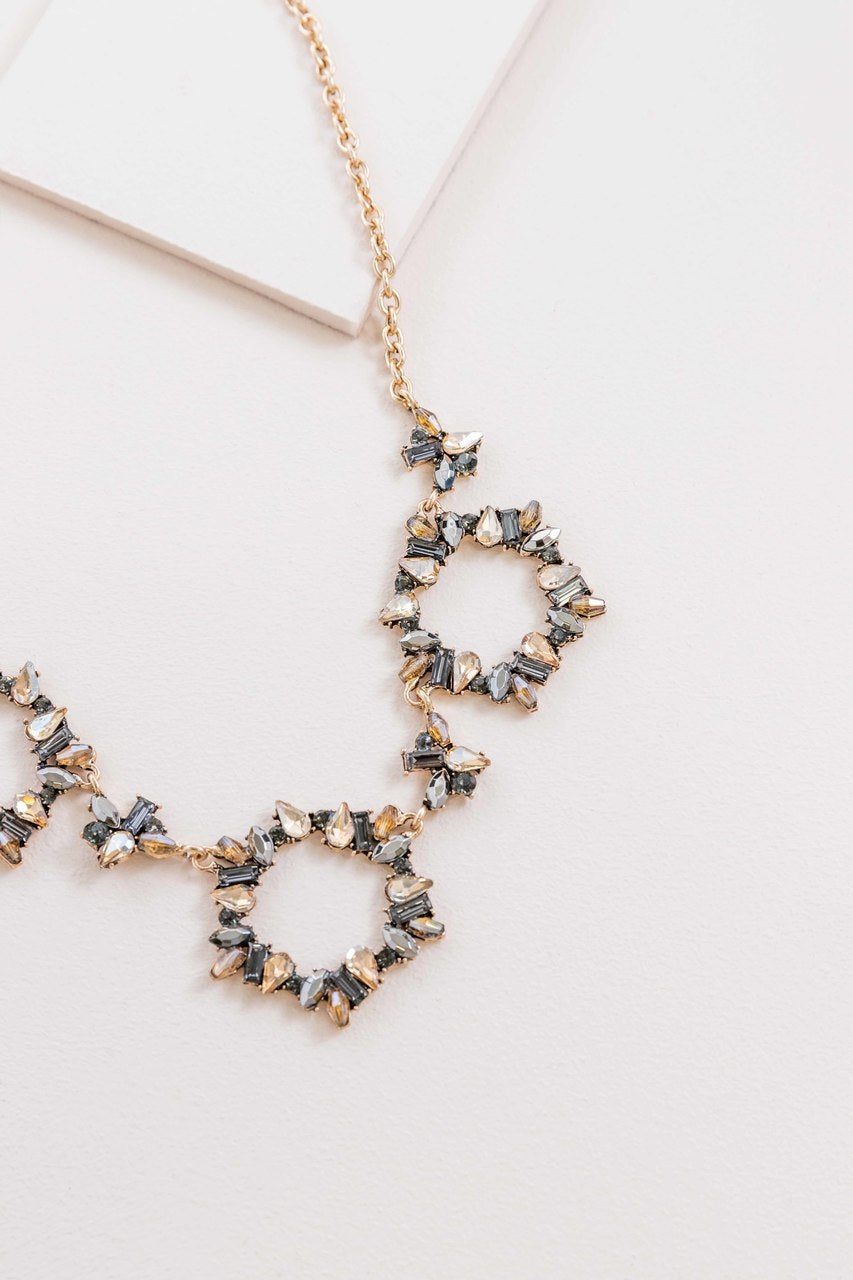 Captivating Circle Stone Necklace | Golden