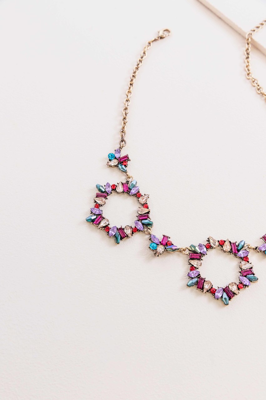 Captivating Circle Stone Necklace | Multi-Color