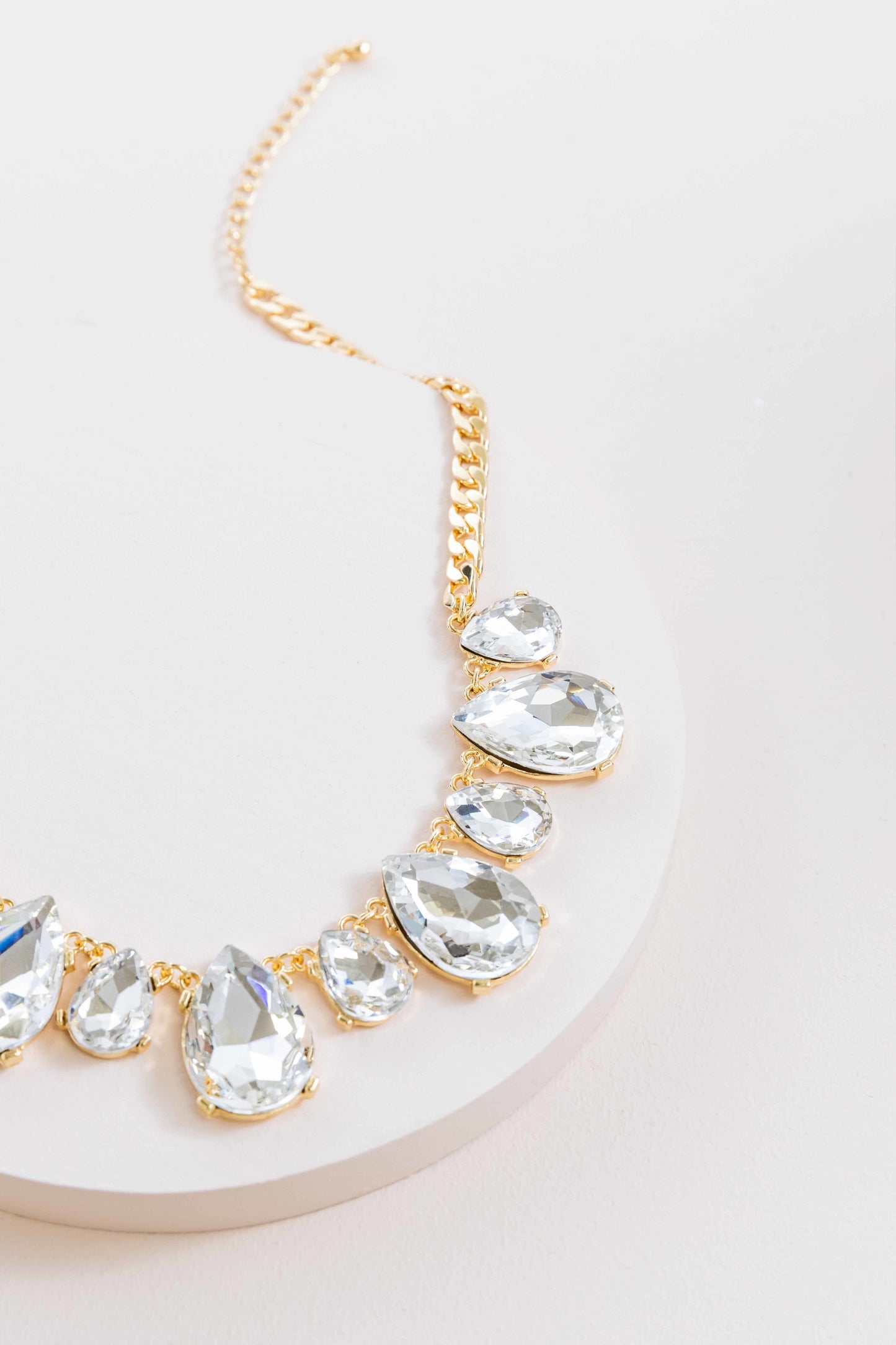 Briel Bejeweled Tear Drop Necklace | Crystal