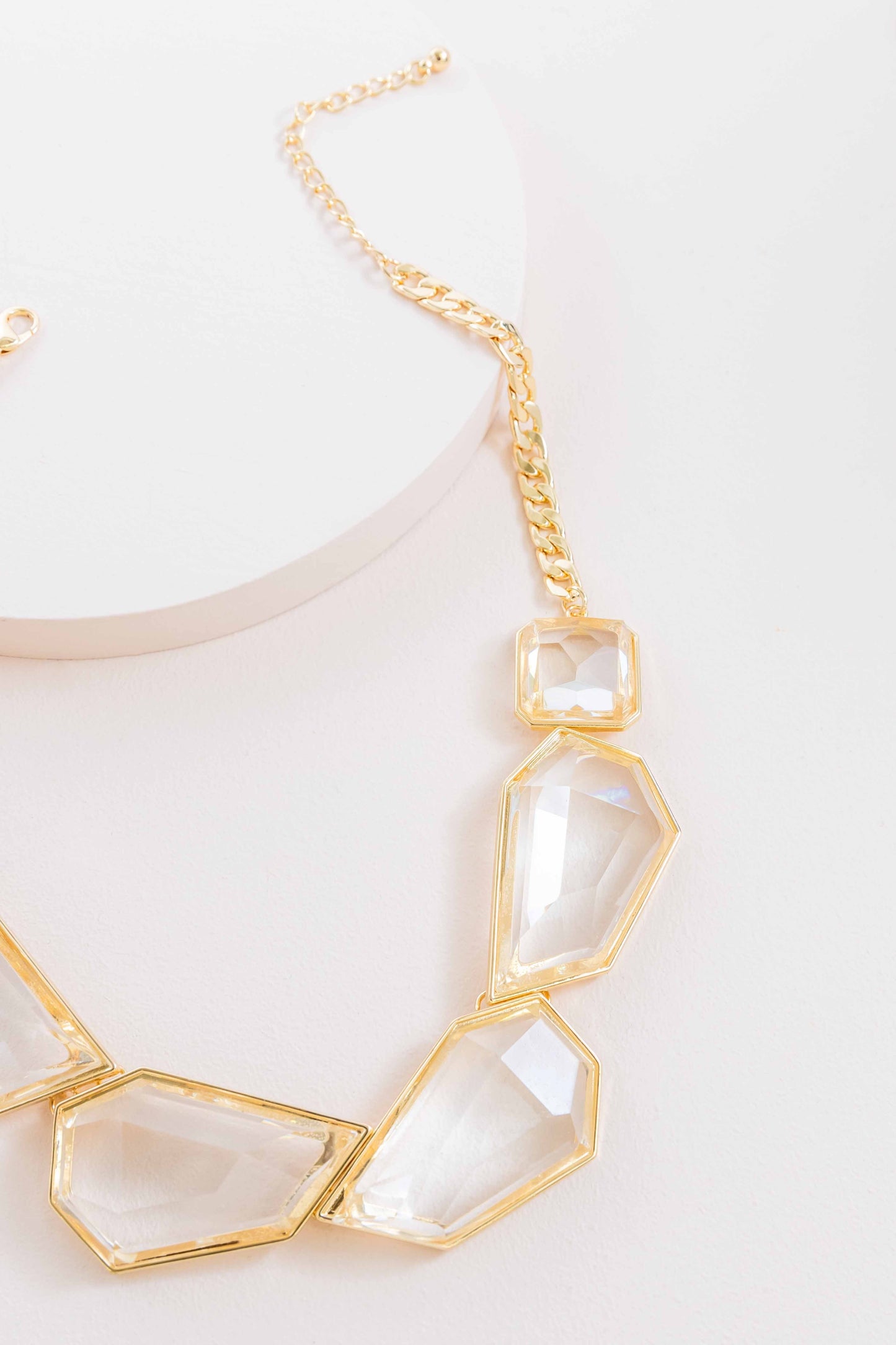 Angled Stone Necklace | Crystal Clear