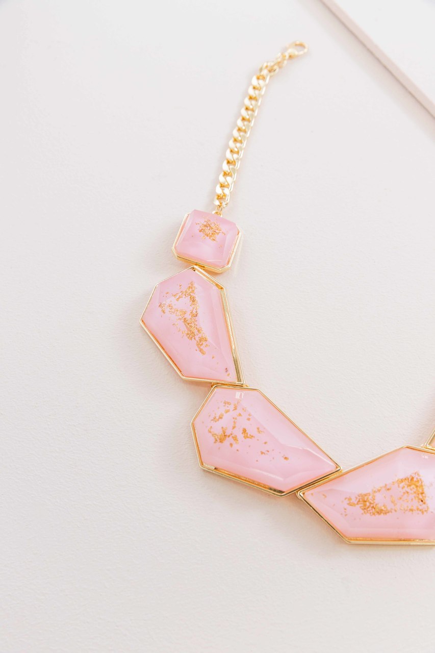 Angled Stone Necklace | Pretty Pink