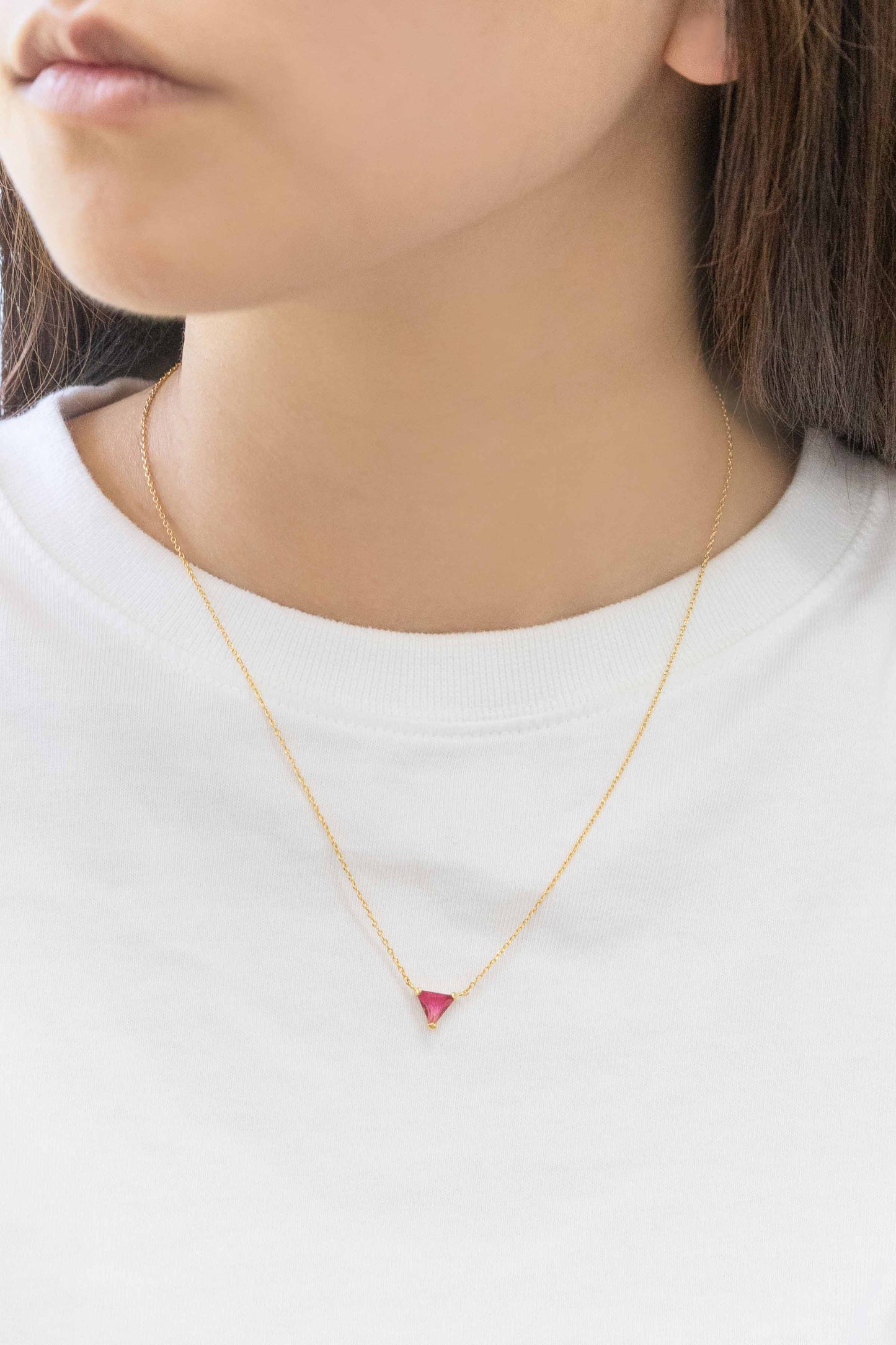 Ombre Stone Triangle Necklace