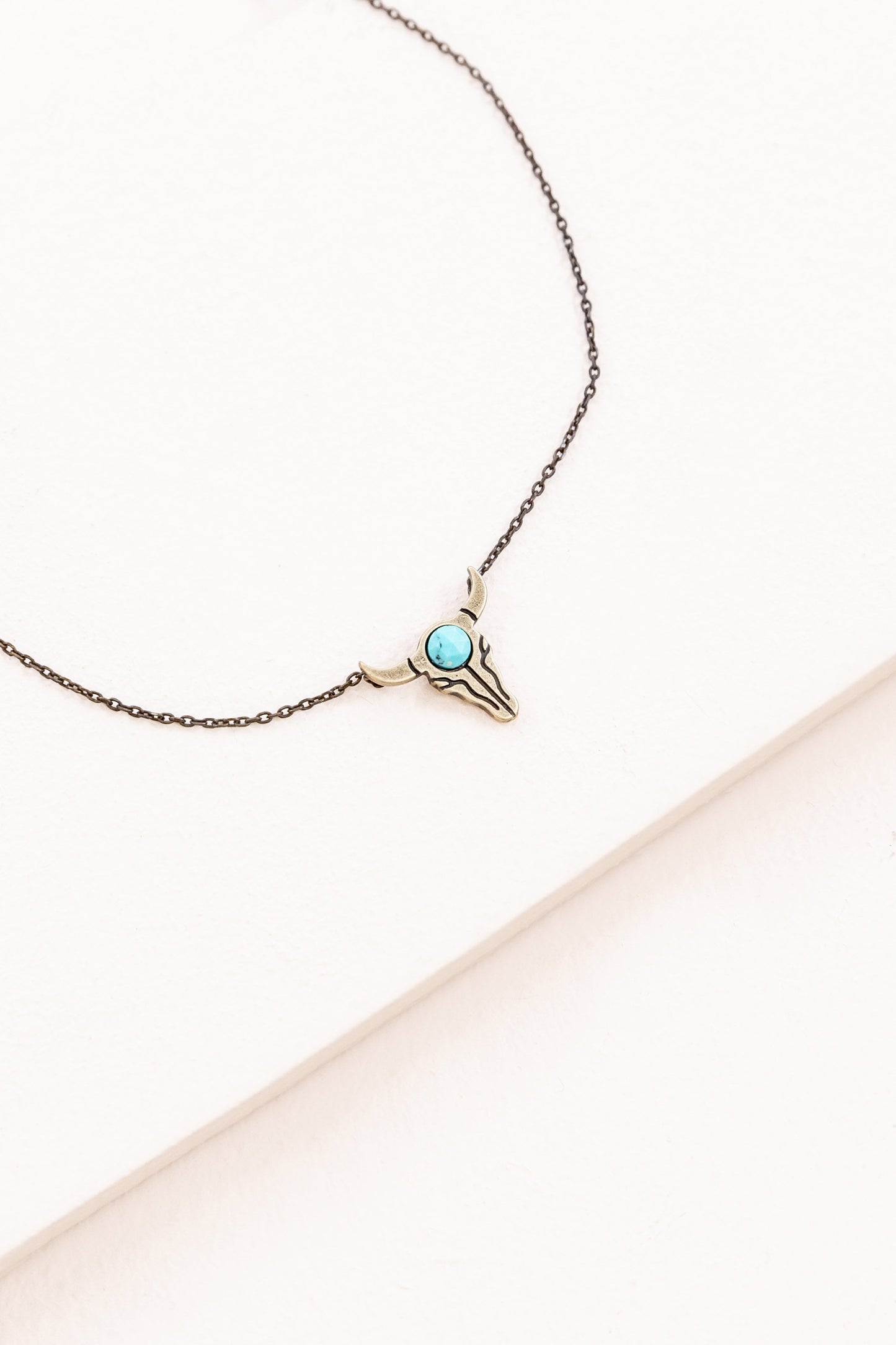 Bull Skull Stone Necklace