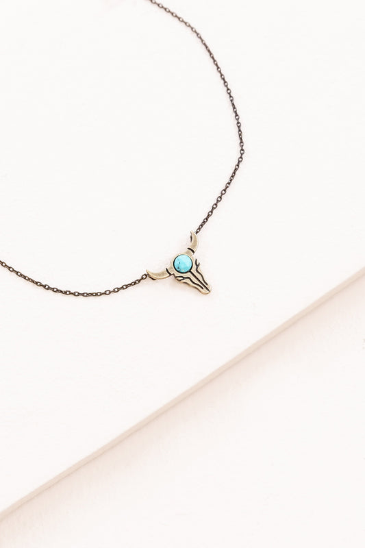 Bull Skull Stone Necklace