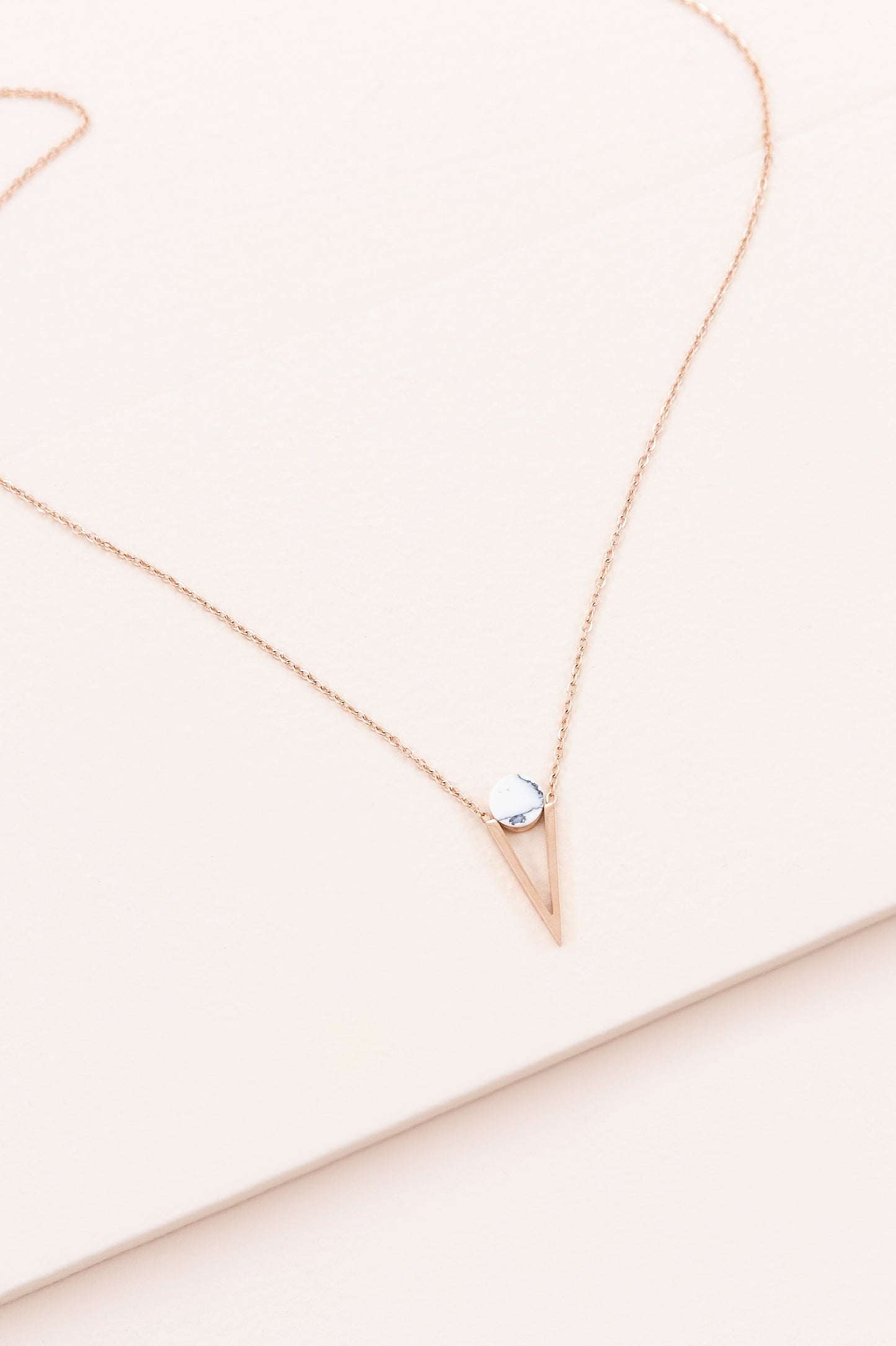 Tensly Point Stone Necklace | Rose Gold (14K)