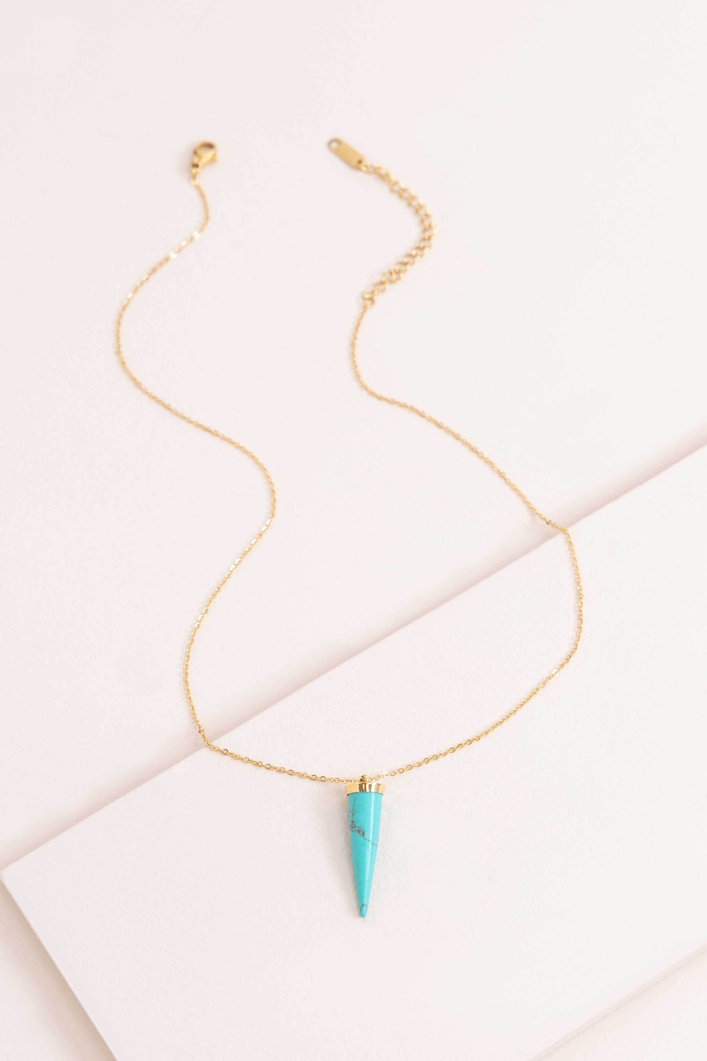 Spike Out Stone Necklace | Turquoise Gold (14K)