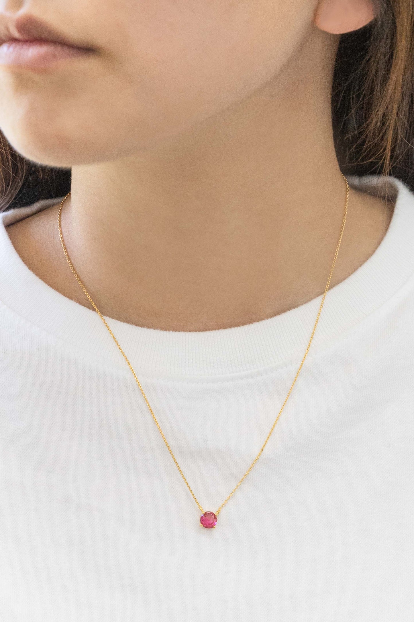 Ombre Stone Round Necklace