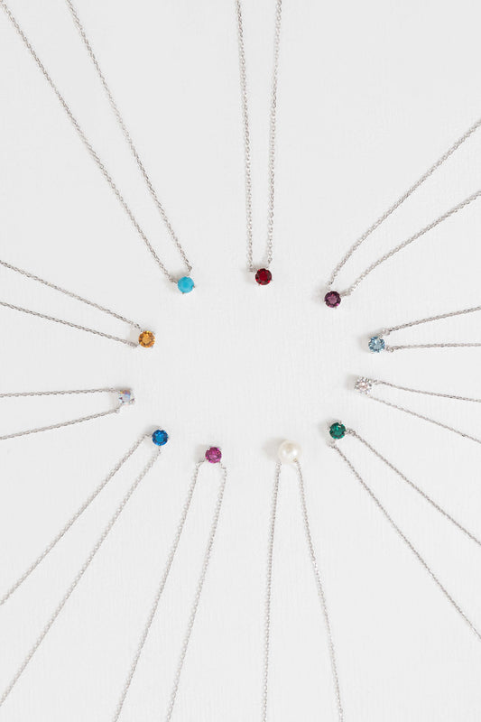 Birthstone Necklace (sterl.)