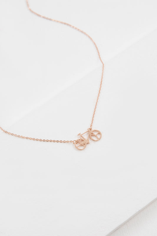 Bicycle Necklace Rose Gold