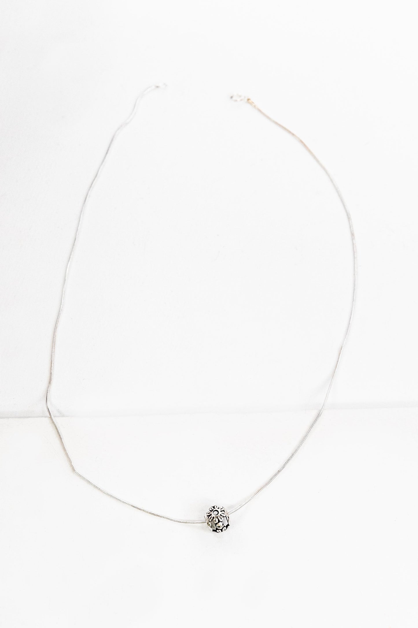 Floral Bead Necklace (sterl.)